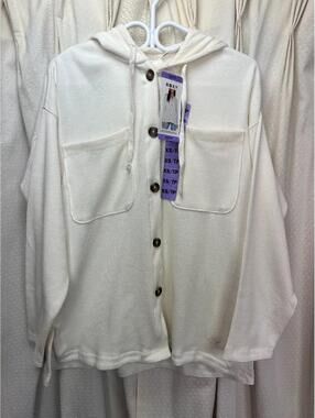 NWT Roxy Coastal Shacket With Hood Women's Oversized XS